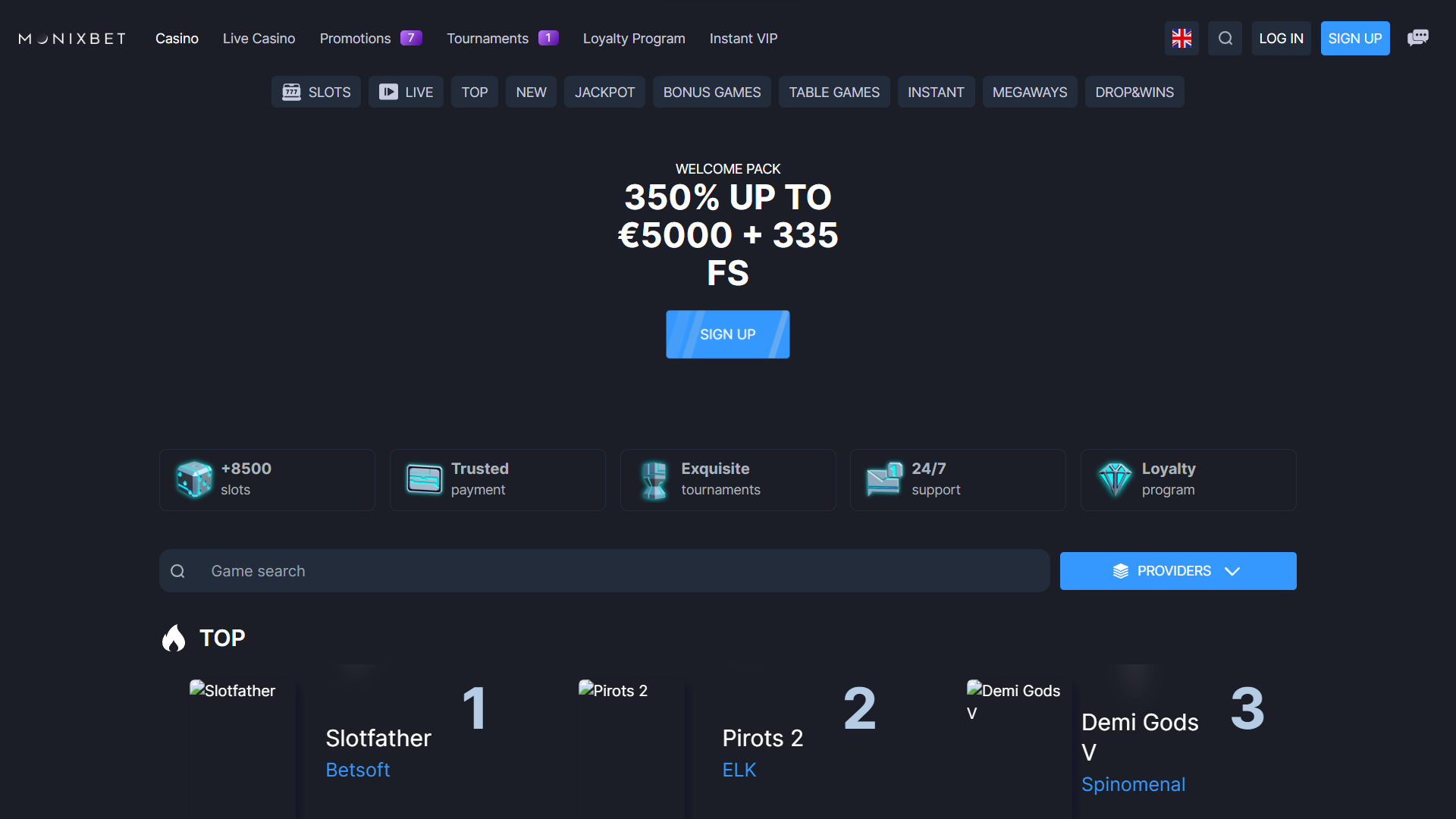 Monixbet live casino